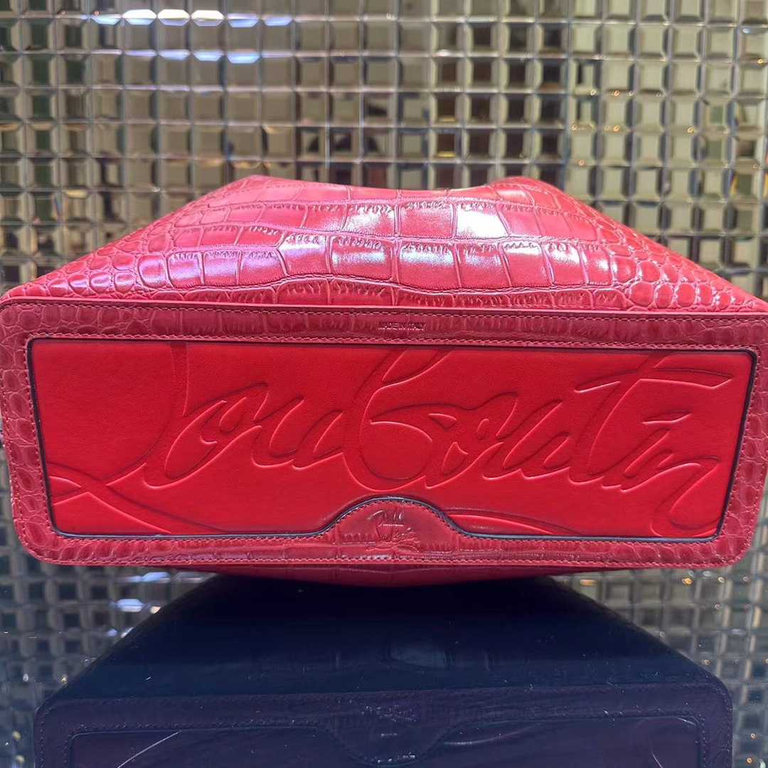 Bagsaaa Chr1st1an Louboutin Cabata Tote bag - Croc leather - Red