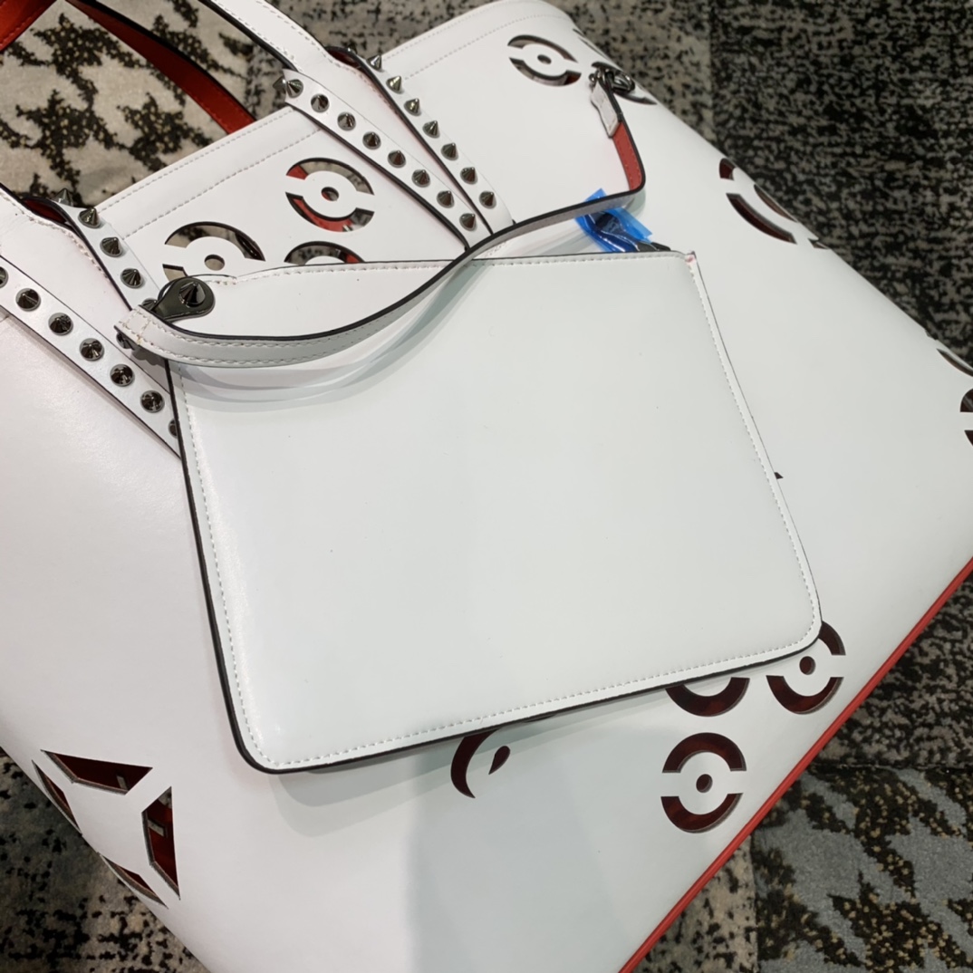 Bagsaaa Chr1st1an Louboutin Cabata E/W mini White Tote Calf leather