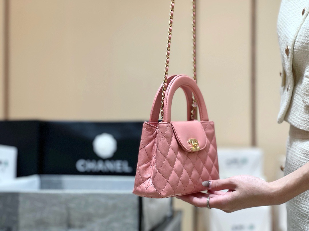 Bagsaaa Ch**el Mini Shopping Bag Pink - 13 × 19 × 7 cm