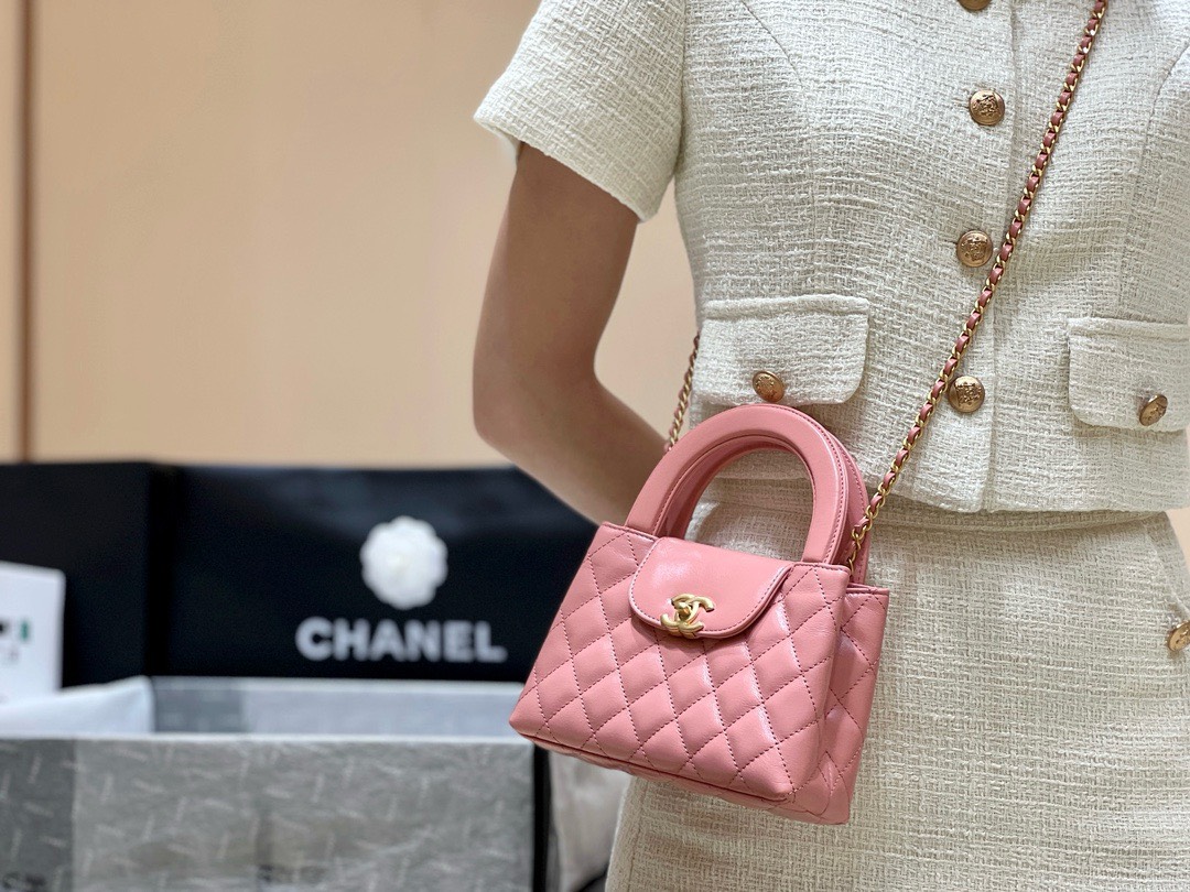 Bagsaaa Ch**el Mini Shopping Bag Pink - 13 × 19 × 7 cm