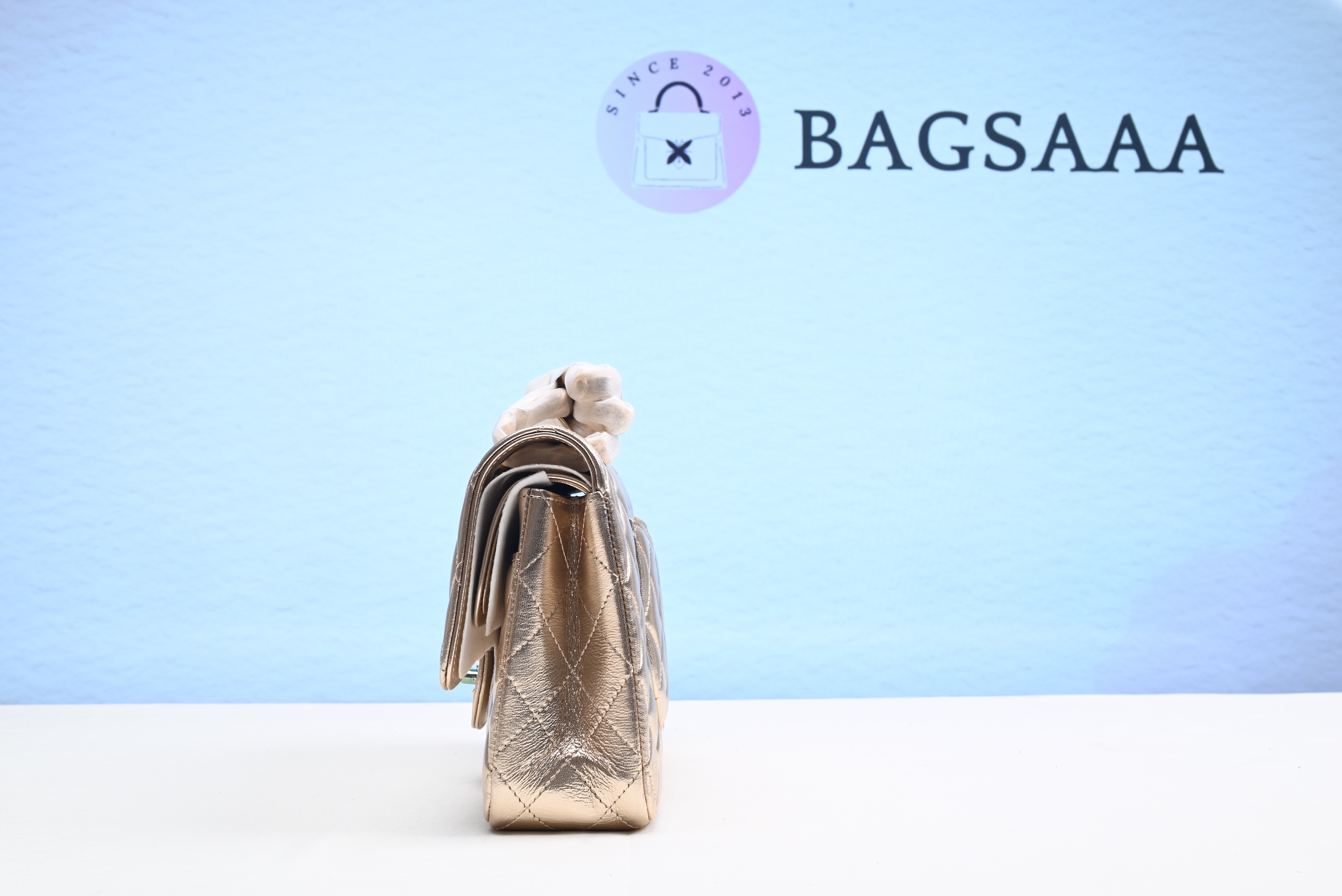 Bagsaaa Ch**el Timless Flap Bag Gold Silver 25cm