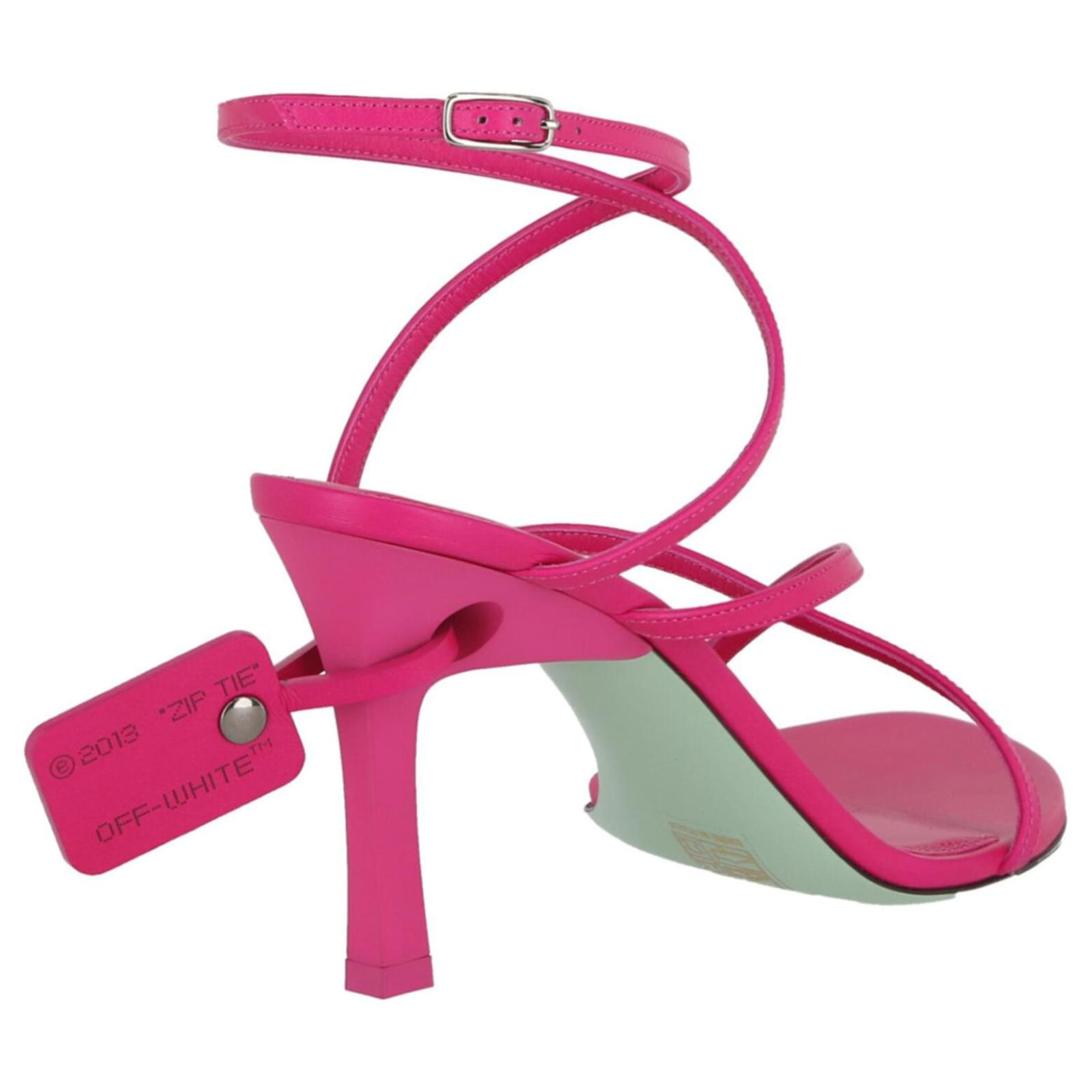Bagsaaa Off-white Meteor Strappy Sandal In Pink