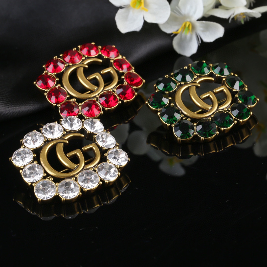 Bagsaaa Gvc*1 GG Crystal Brooch