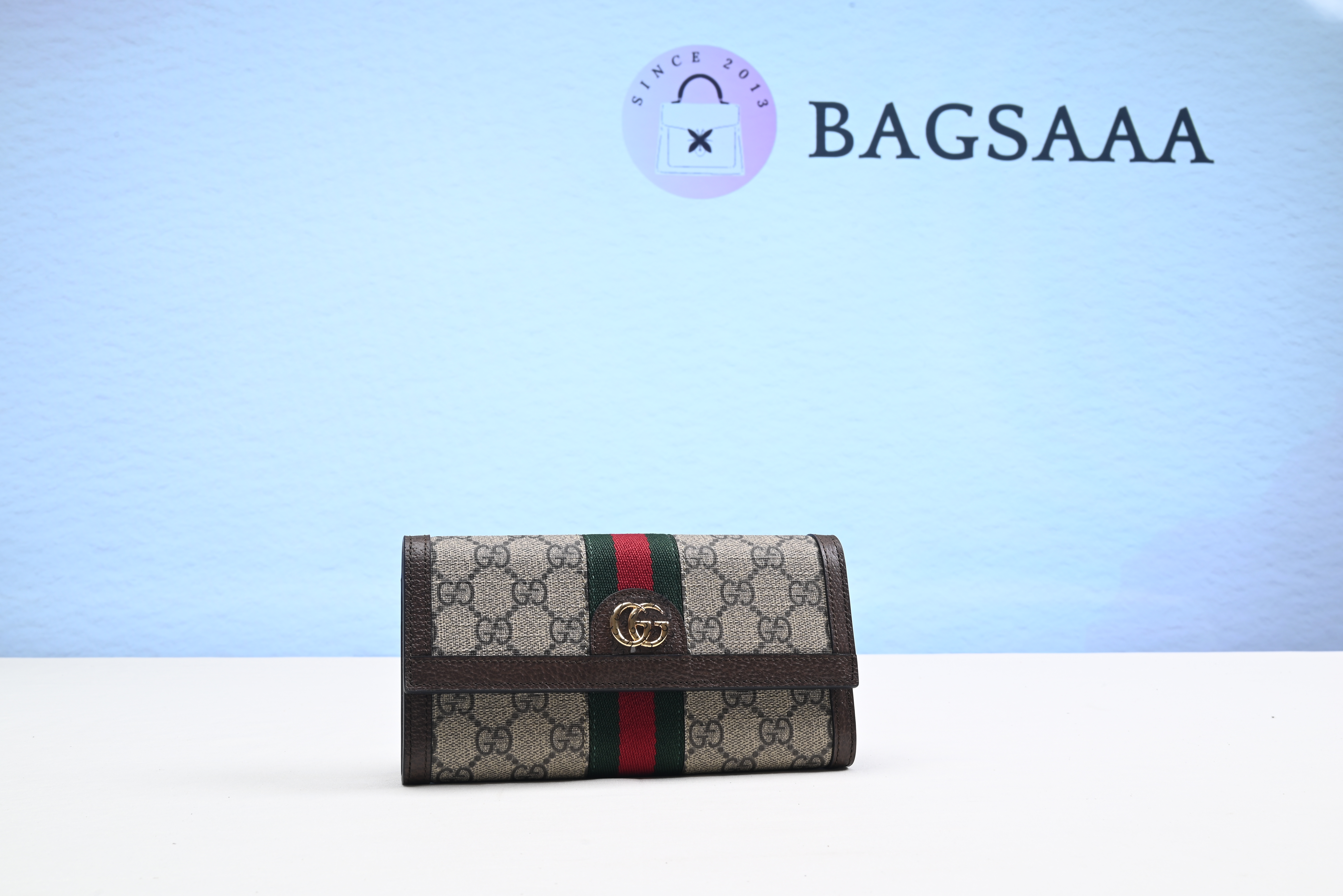 Bagsaaa Gvc*1 GG fabric flap wallet with Web