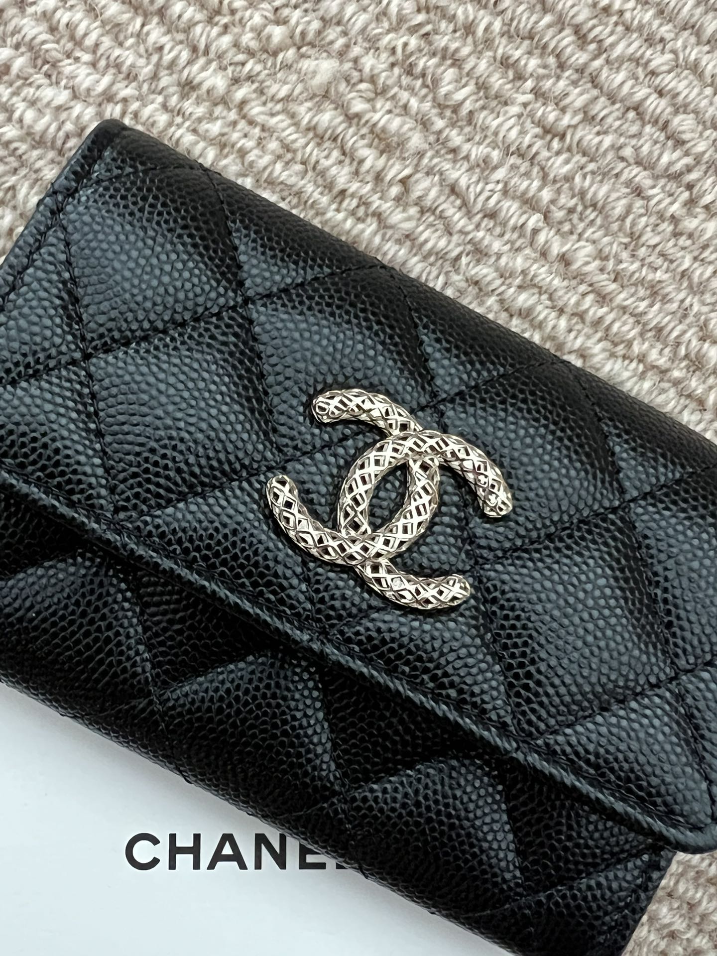 Bagsaaa Ch**el Flap Wallet Metal CC Logo