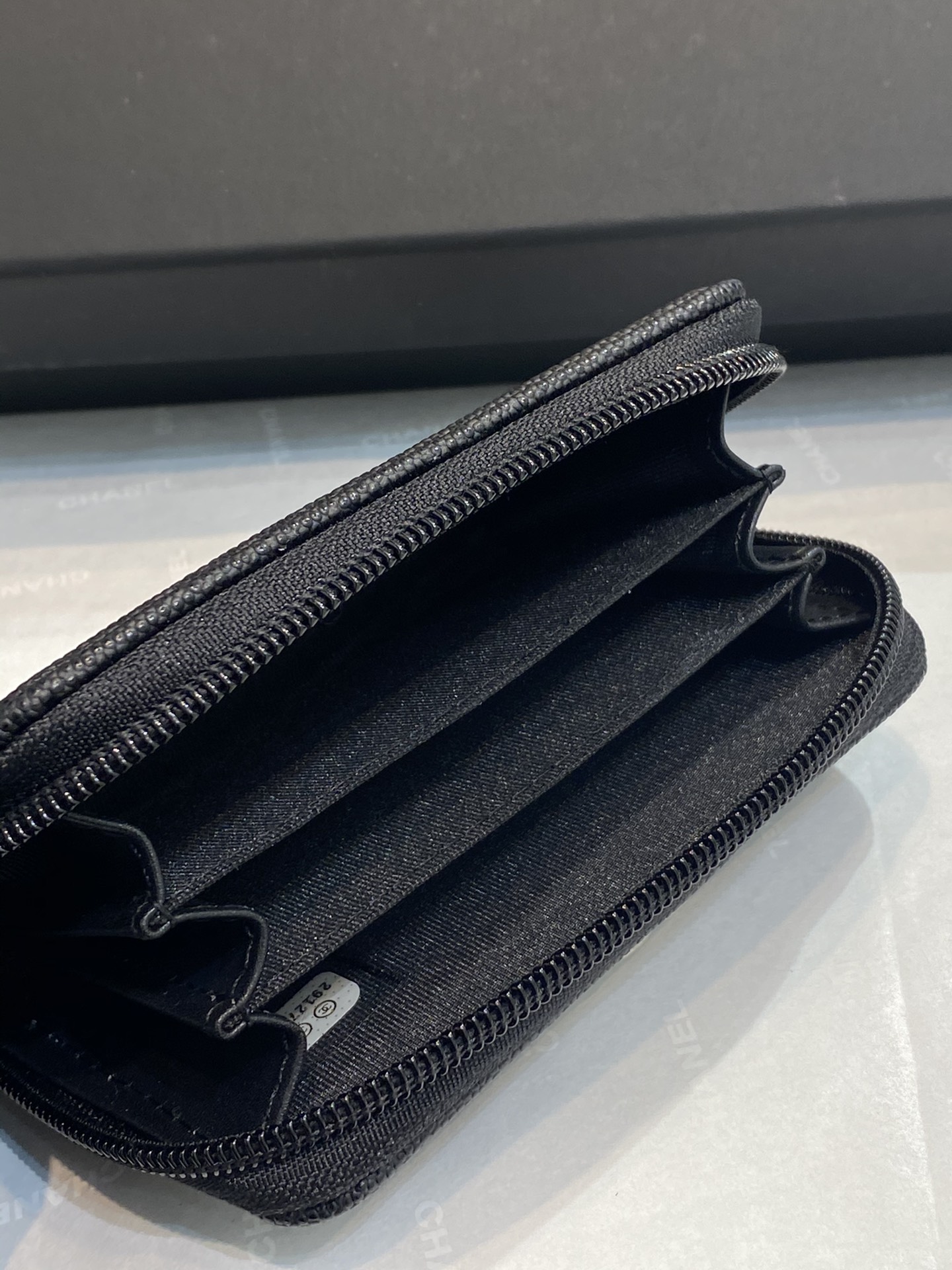 Bagsaaa Ch**el Leboy Coin Purse Caviar Black Silver Hardware