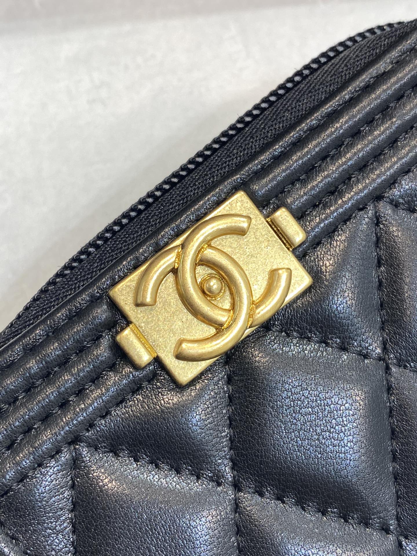 Bagsaaa Ch**el Leboy Coin Purse Lambskin Gold Silver Hardware