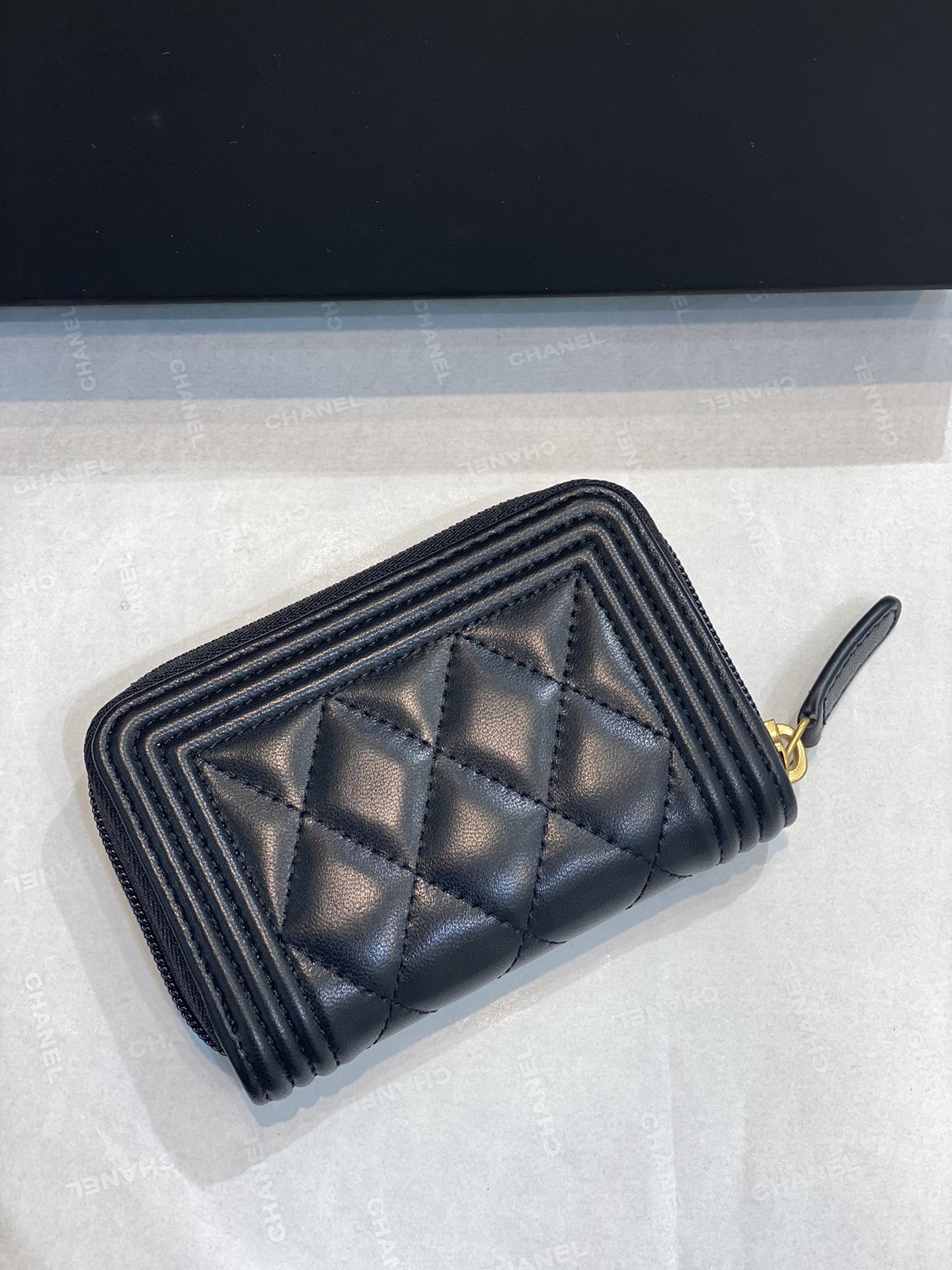 Bagsaaa Ch**el Leboy Coin Purse Lambskin Gold Silver Hardware