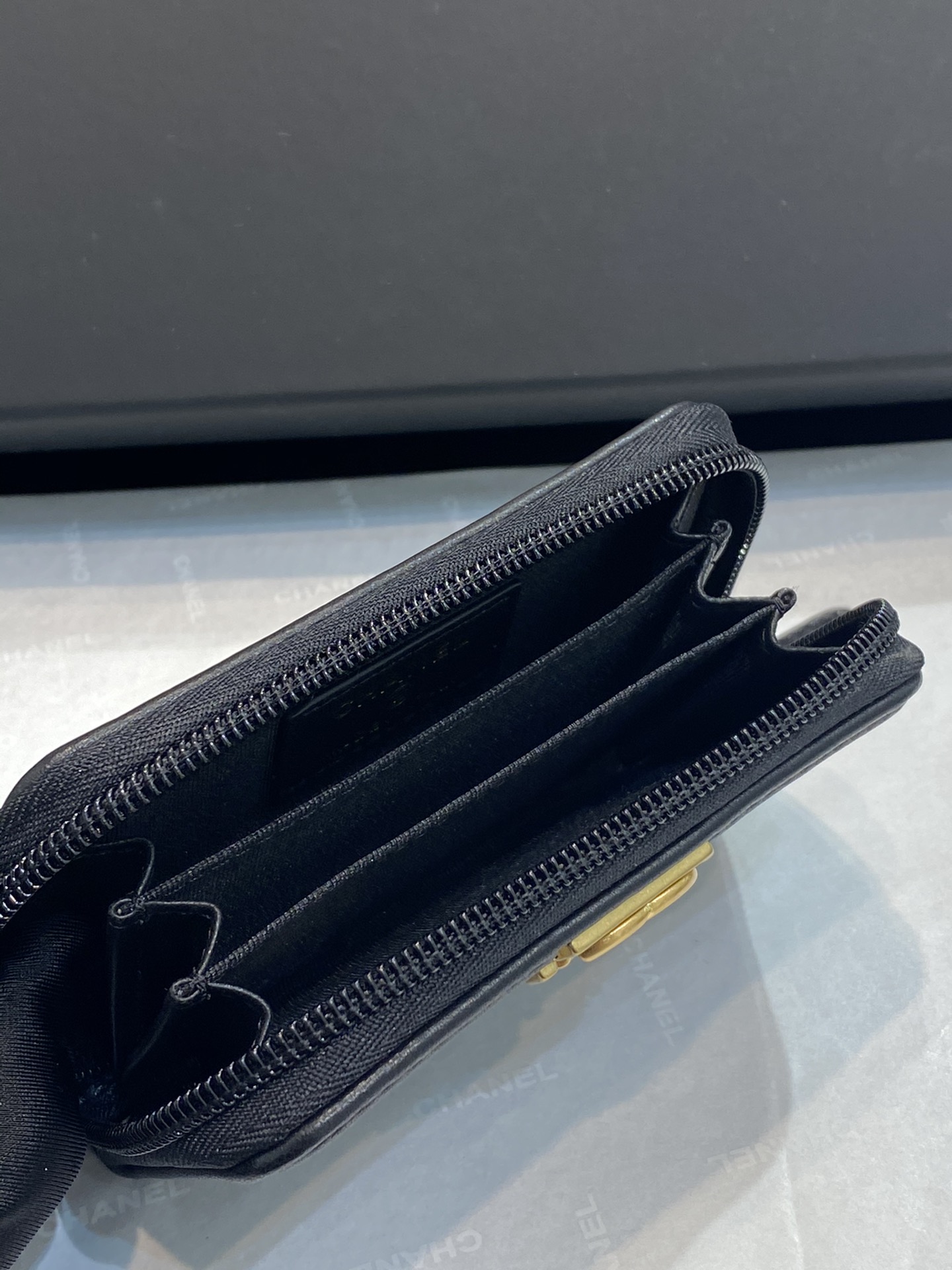 Bagsaaa Ch**el Leboy Coin Purse Lambskin Gold Silver Hardware