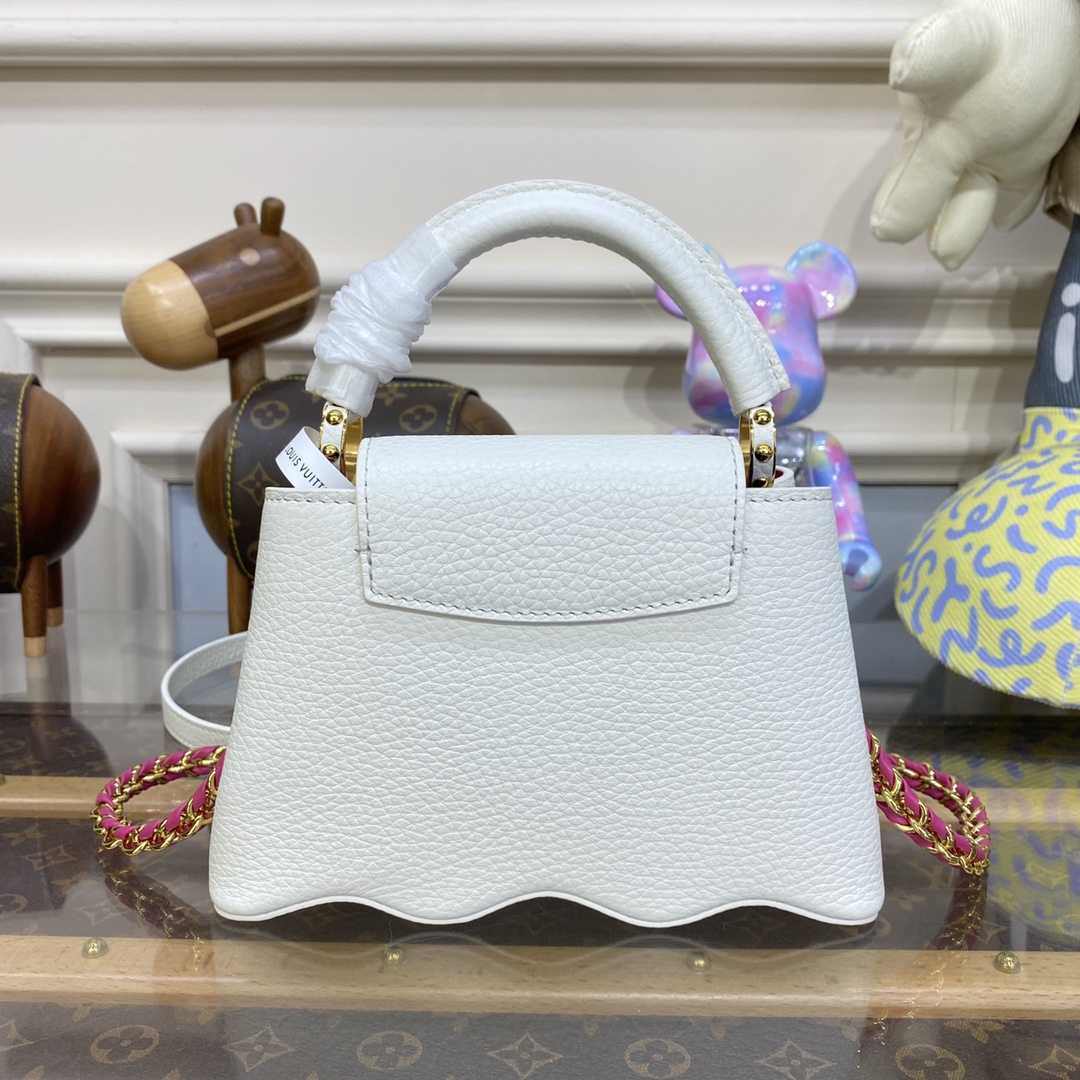 Bagsaaa L0vis Vvtt0n Capucines Taurillon Capushell White - 21*14*8cm