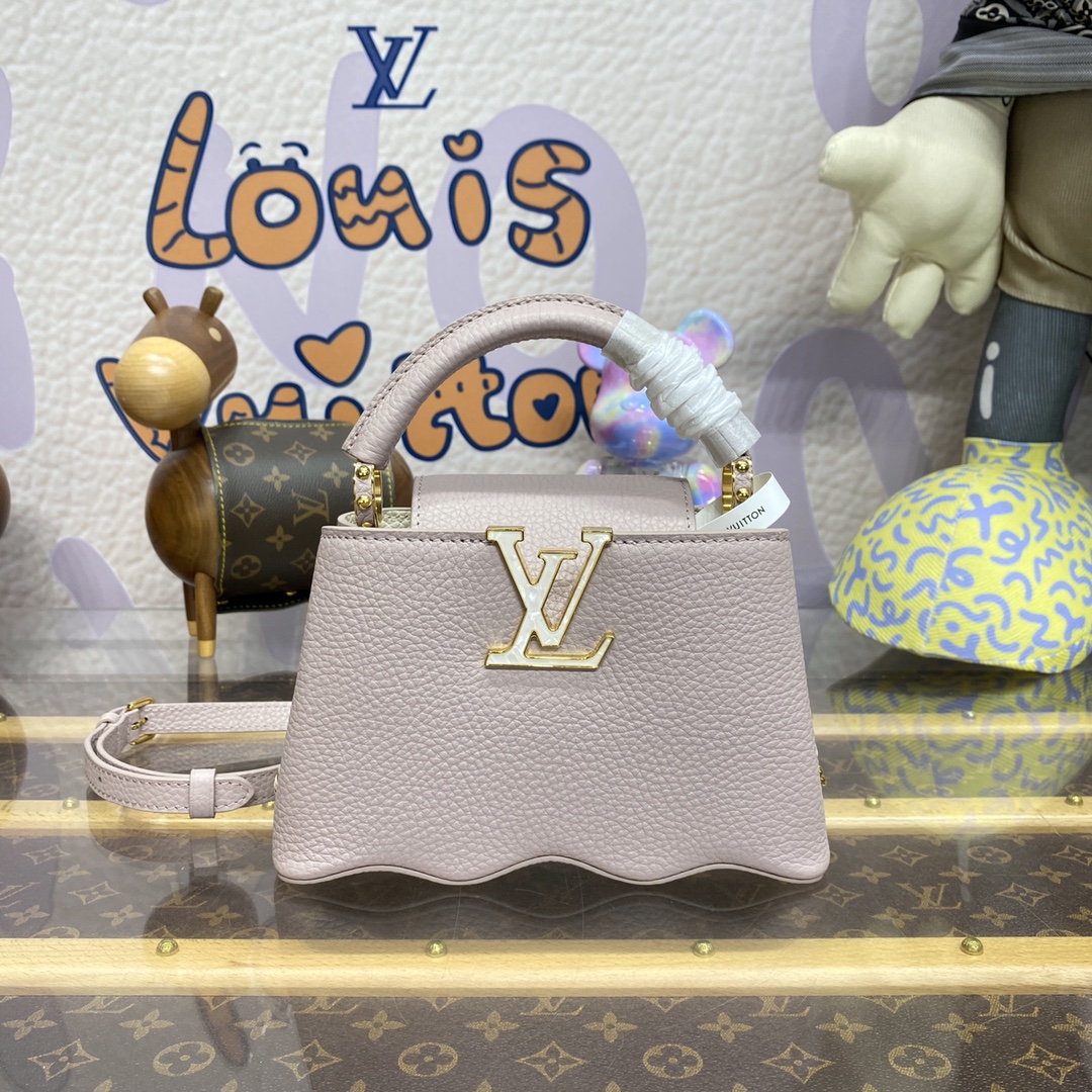 Bagsaaa L0vis Vvtt0n Capucines Taurillon Capushell Taupe - 21*14*8cm