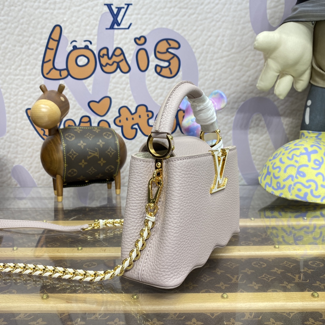 Bagsaaa L0vis Vvtt0n Capucines Taurillon Capushell Taupe - 21*14*8cm
