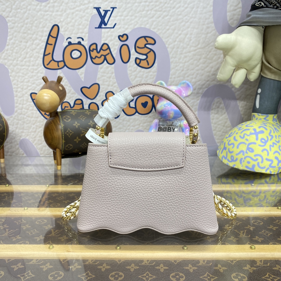 Bagsaaa L0vis Vvtt0n Capucines Taurillon Capushell Taupe - 21*14*8cm