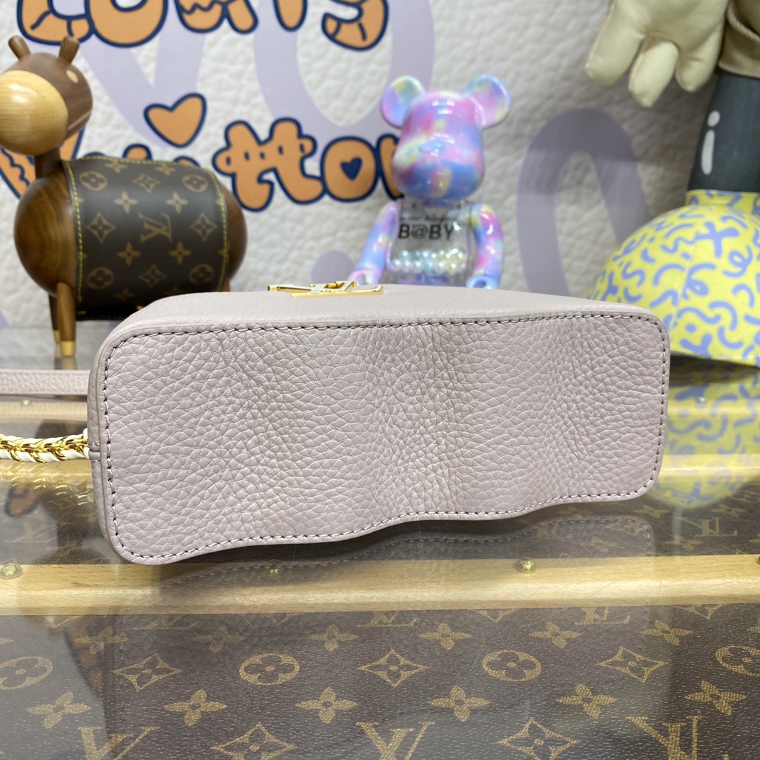 Bagsaaa L0vis Vvtt0n Capucines Taurillon Capushell Taupe - 21*14*8cm