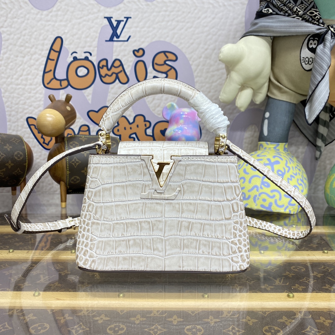 Bagsaaa L0vis Vvtt0n Capucines Croc cowhide beige - 21*14*8cm