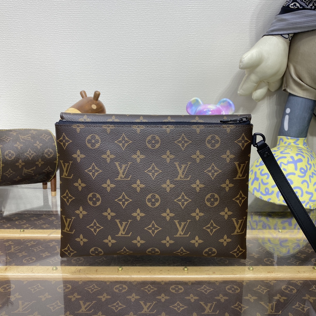 Bagsaaa L0vis Vvtt0n Pochette S-Lock Monogram Eclipse Brown - 28*22.5*3.5cm