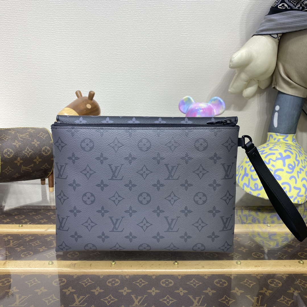 Bagsaaa L0vis Vvtt0n Pochette S-Lock Monogram Eclipse Black - 28*22.5*3.5cm