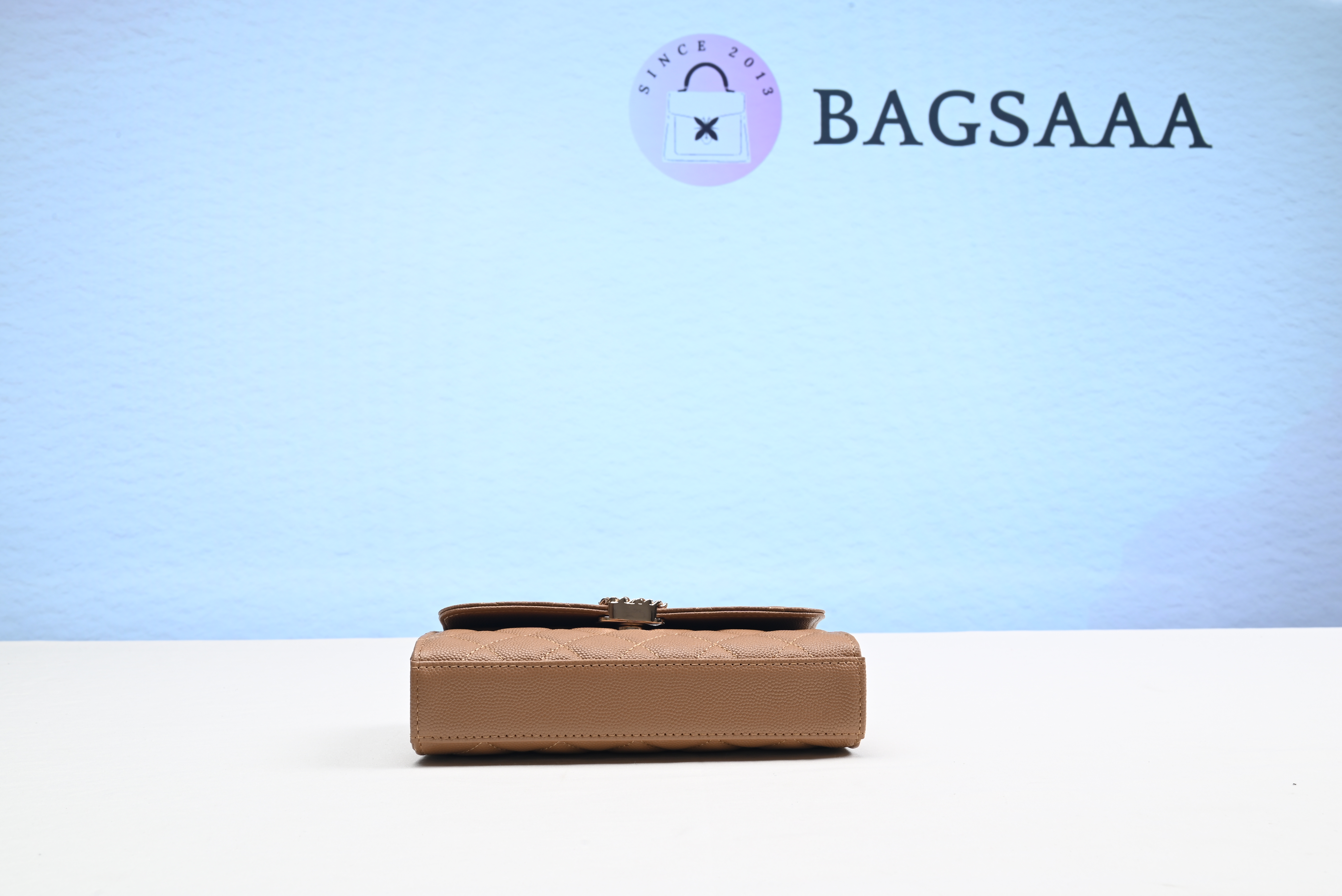 Bagsaaa Ch**el Top Handle Brown Bag - 18x10x4.5cm
