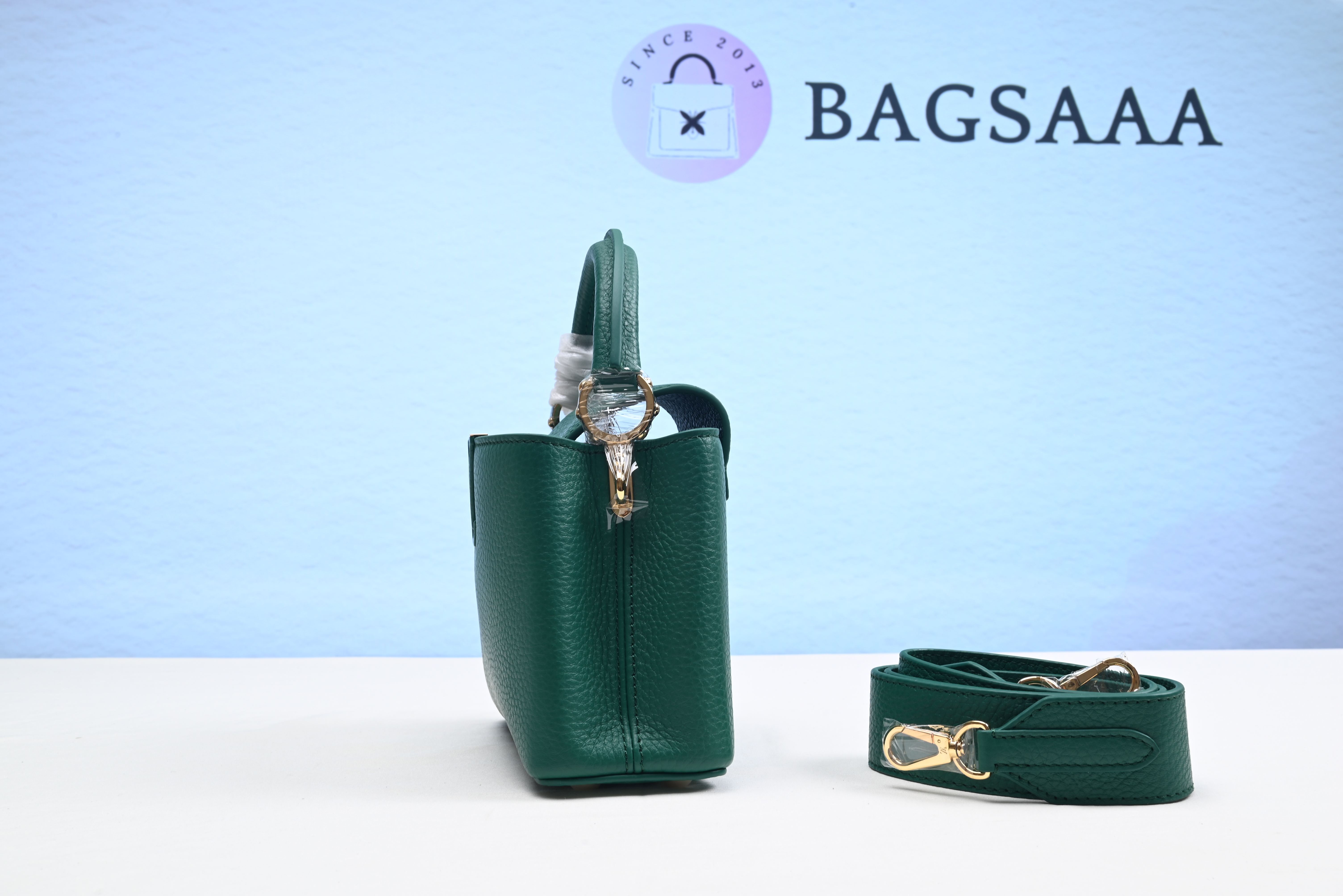 Bagsaaa L0vis Vvtt0n Capucines BB Taurillon Green - 21*14*8cm