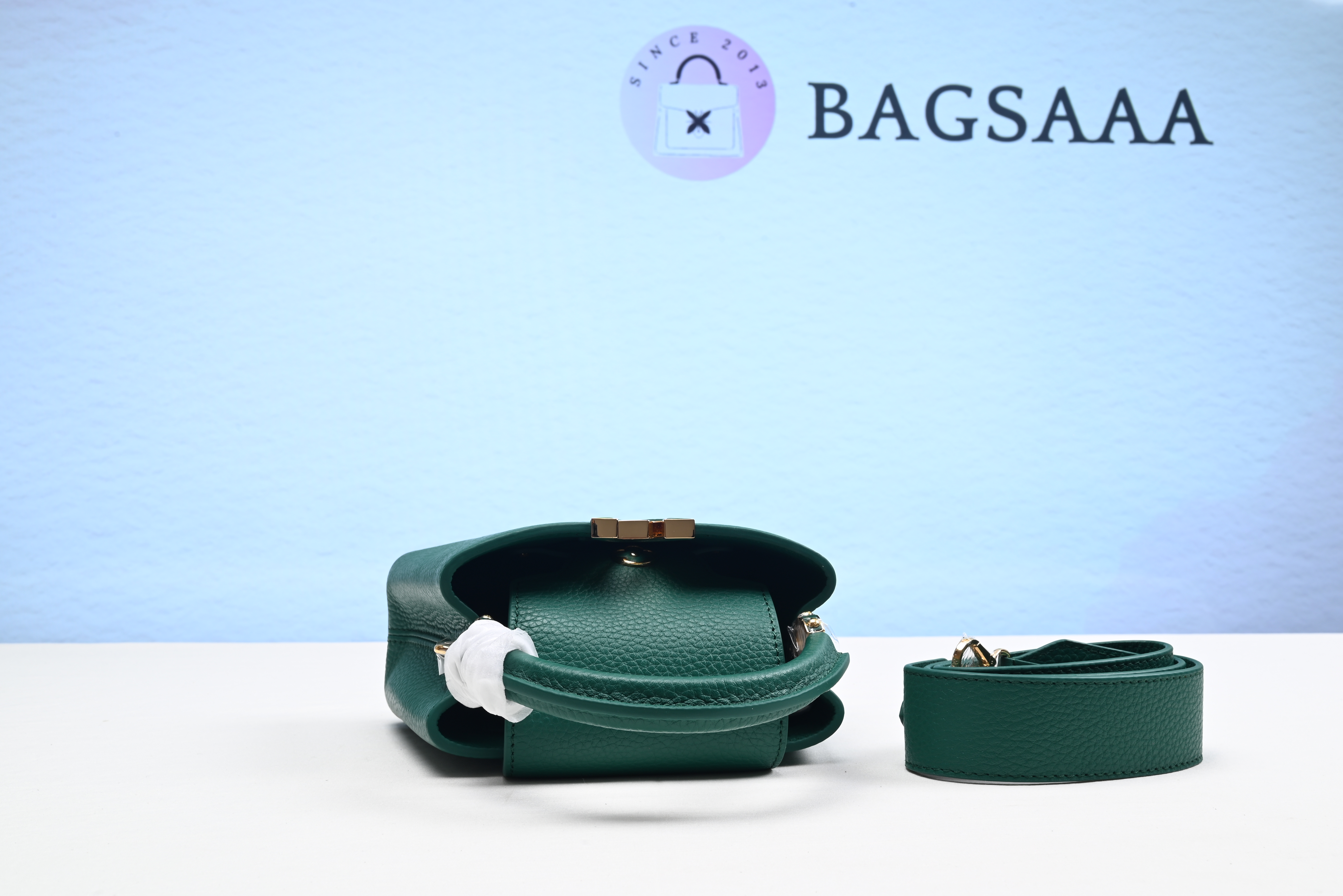 Bagsaaa L0vis Vvtt0n Capucines BB Taurillon Green - 21*14*8cm