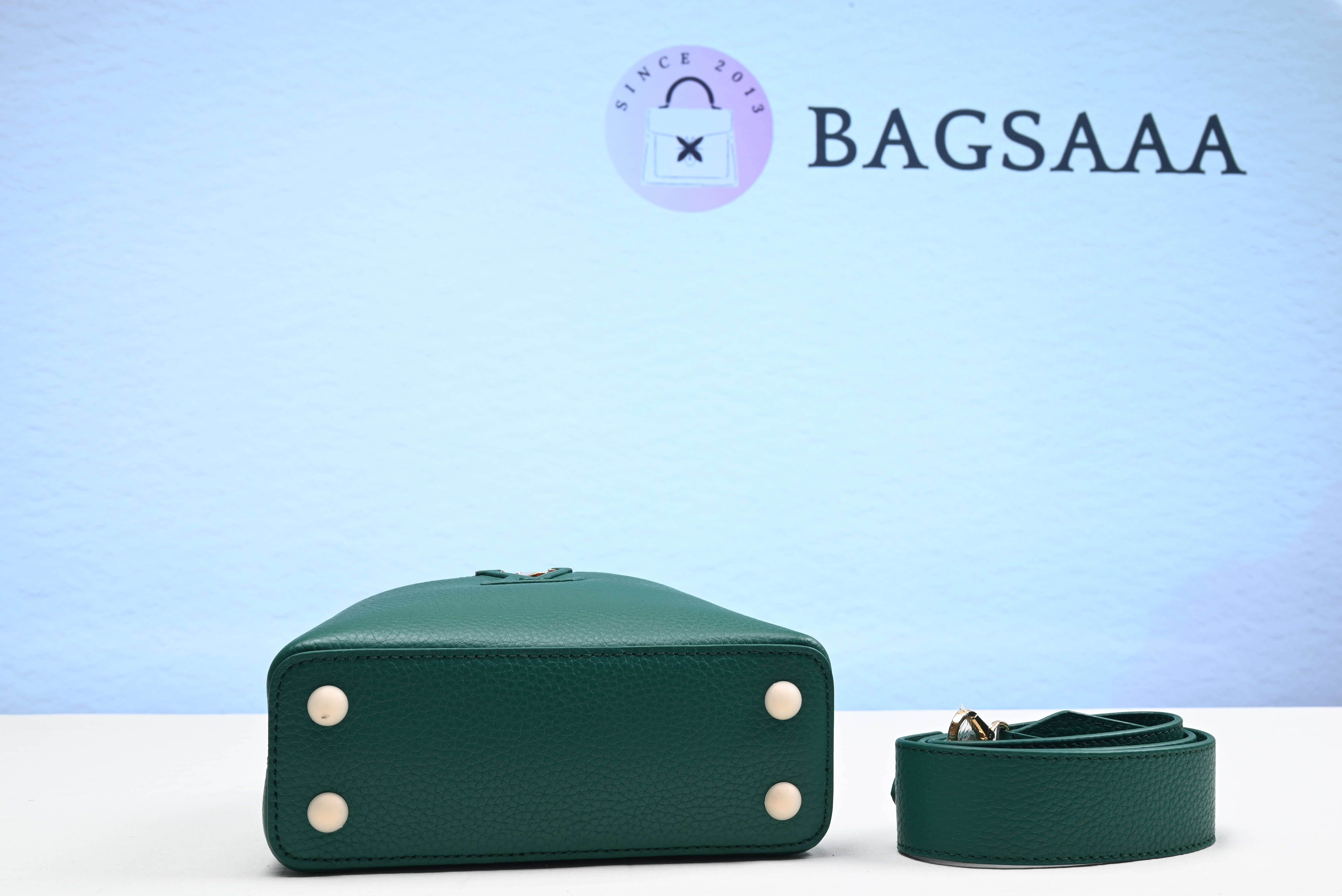 Bagsaaa L0vis Vvtt0n Capucines BB Taurillon Green - 21*14*8cm