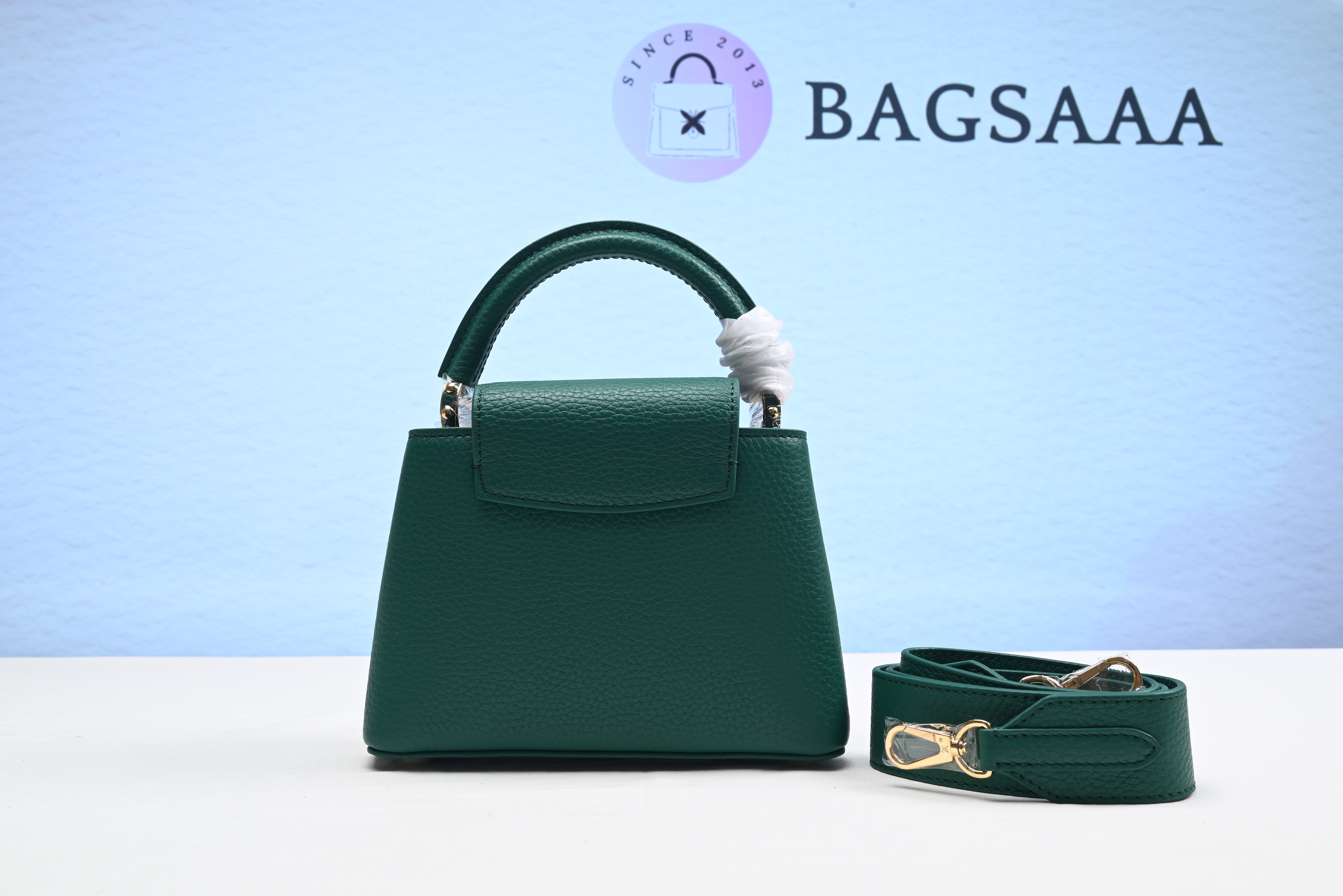 Bagsaaa L0vis Vvtt0n Capucines BB Taurillon Green - 21*14*8cm