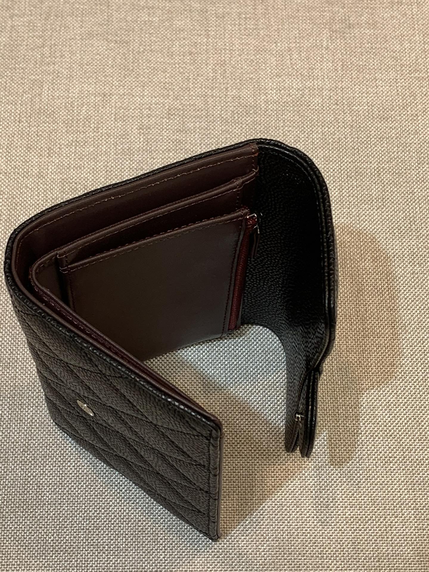 Bagsaaa Ch**el Wallet Black Caviar Silver Hardware - 18 x 11 cm