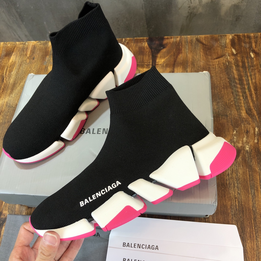 Bagsaaa Ba1en*iaga Speed Runner 2.0 Trainer All Black and Pink