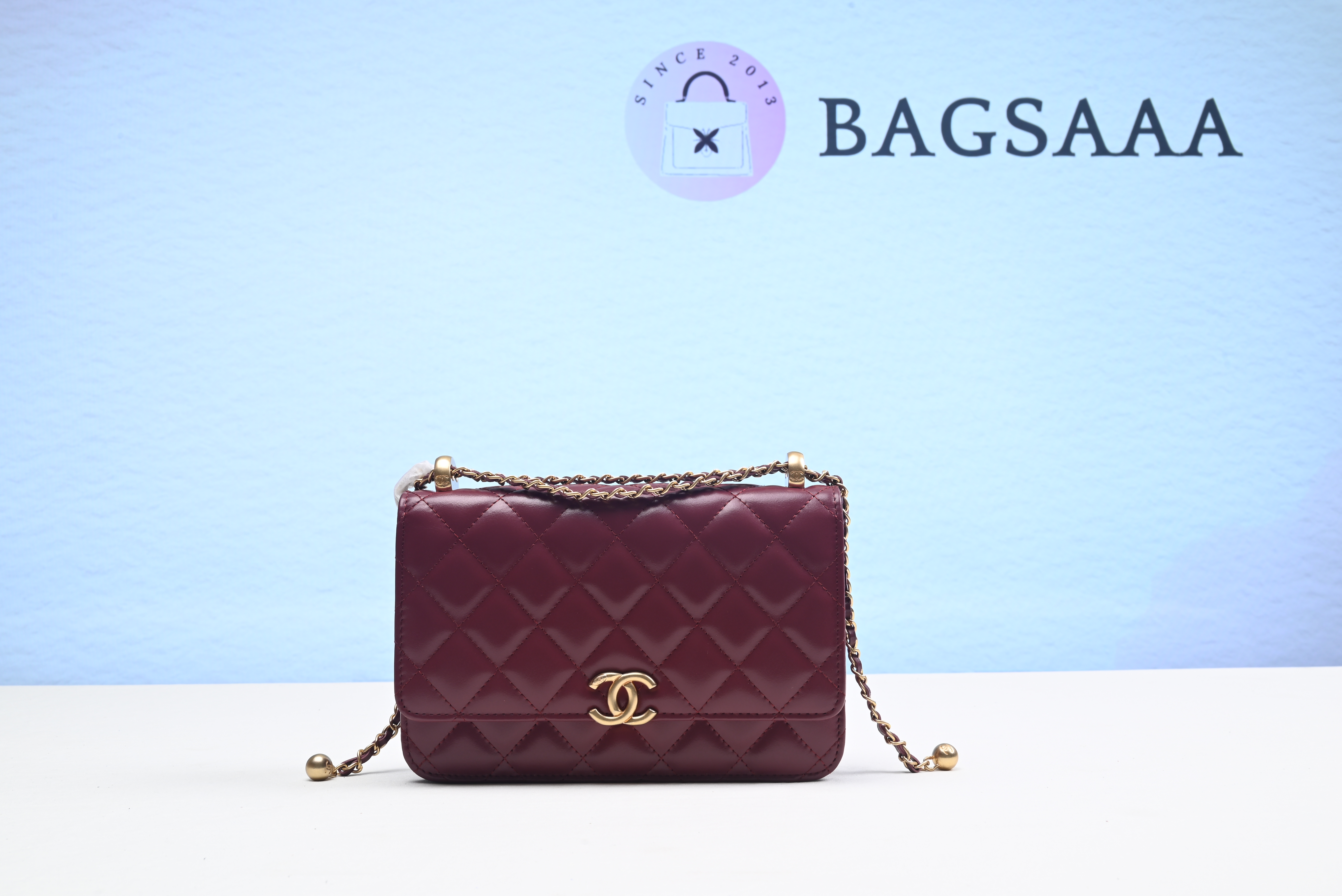 Bagsaa Ch**el WOc Red Lambskin 19cm