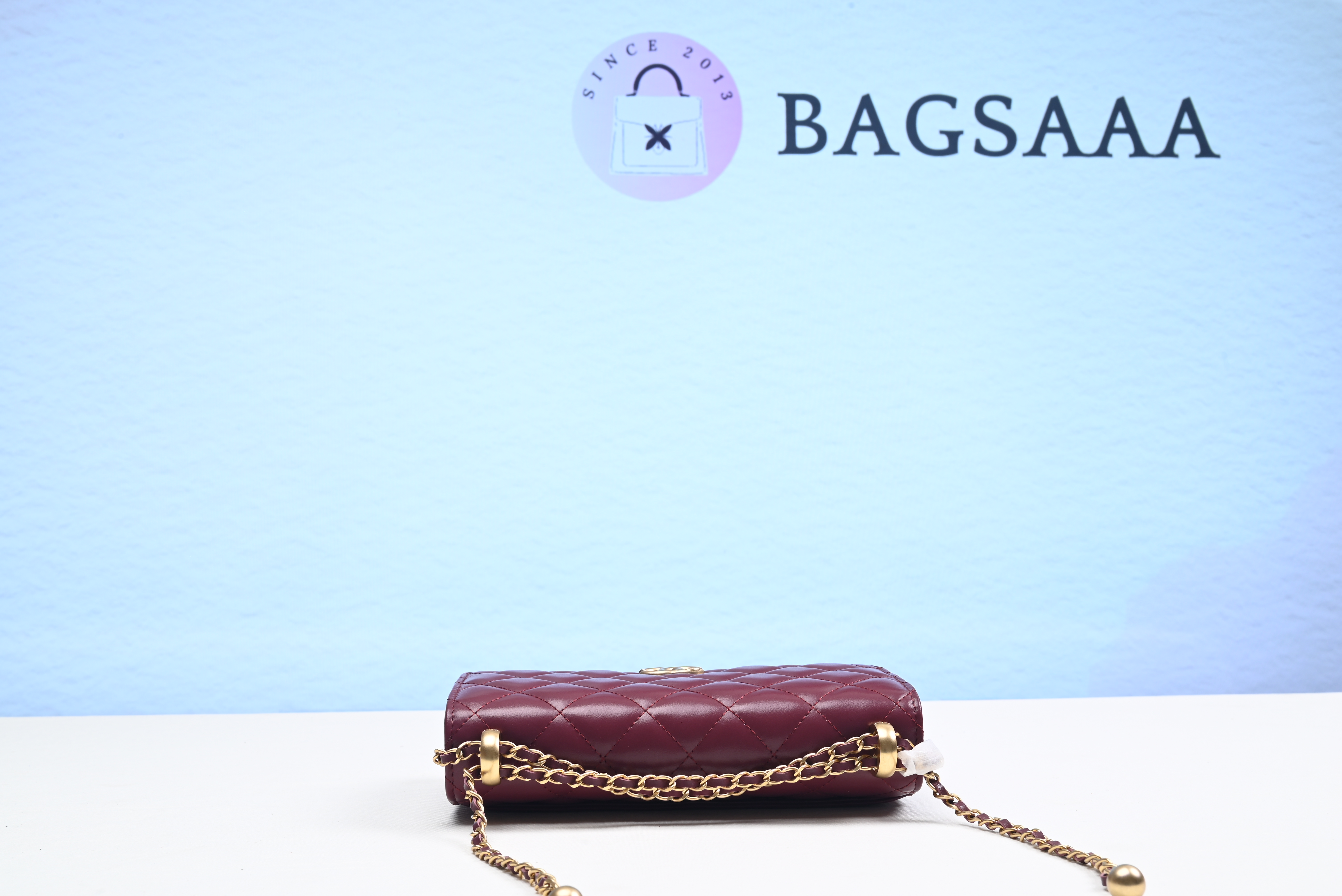 Bagsaa Ch**el WOc Red Lambskin 19cm