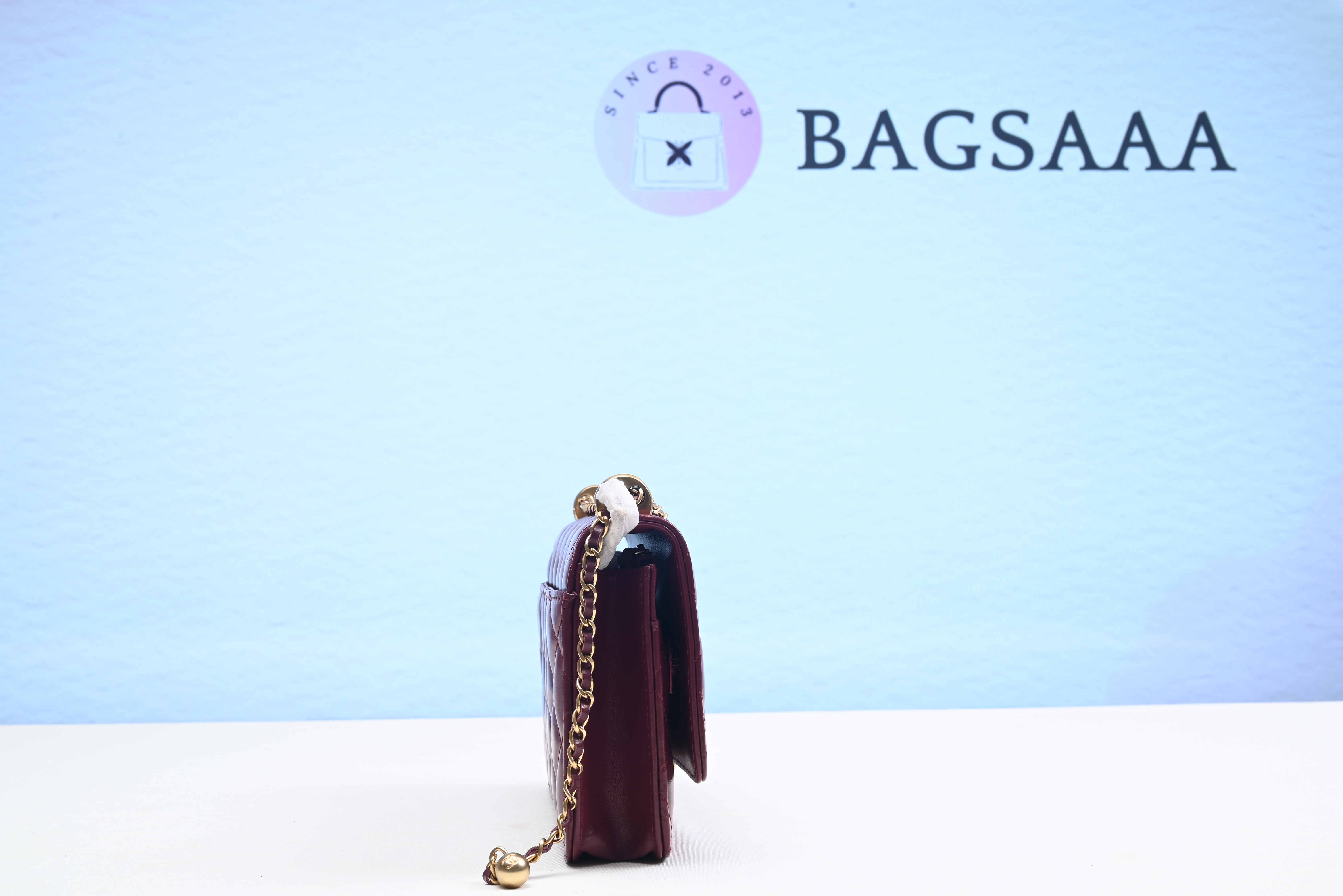Bagsaa Ch**el WOc Red Lambskin 19cm