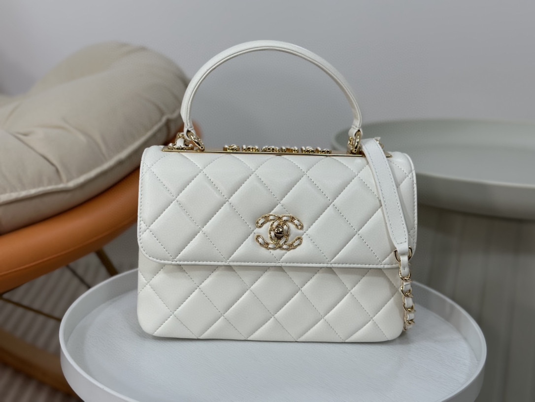 Bagsaaa Ch**el Trendy CC White Bag - 25cm
