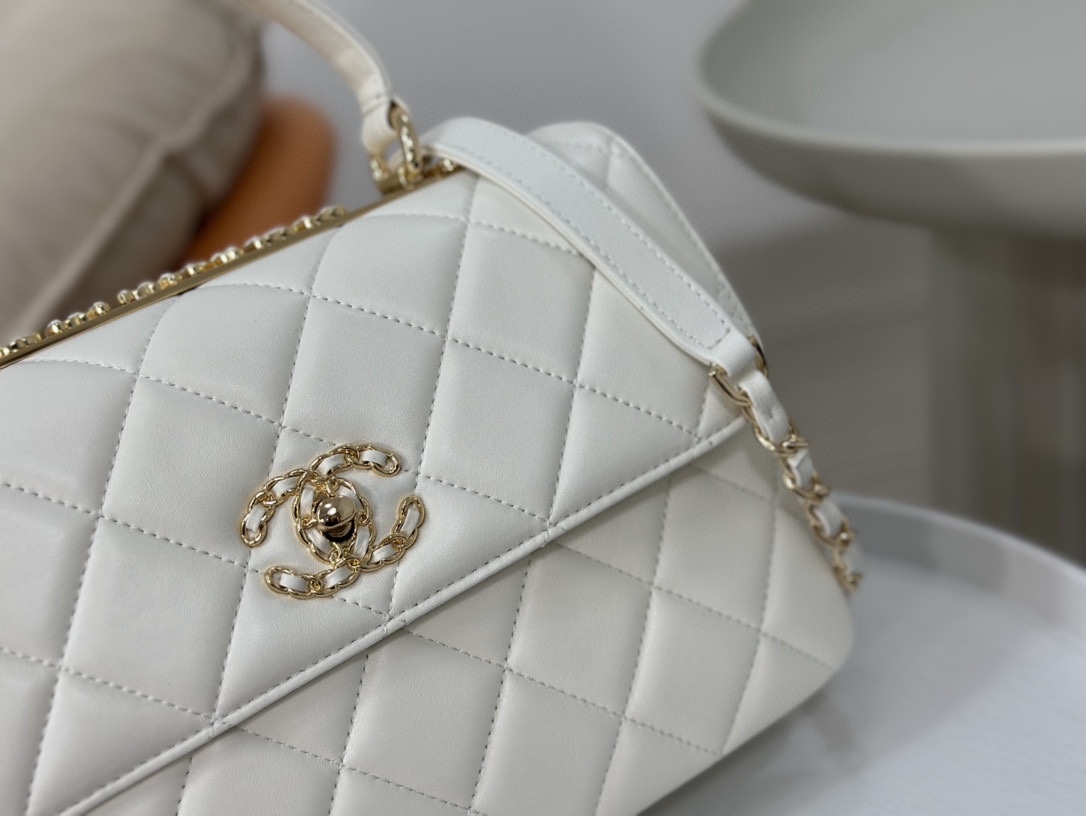 Bagsaaa Ch**el Trendy CC White Bag - 25cm
