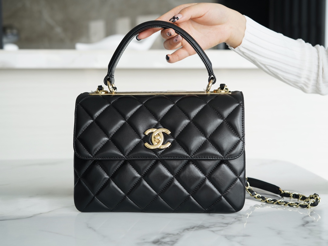 Bagsaaa Ch**el Trendy CC Gold Round Hardware 25cm