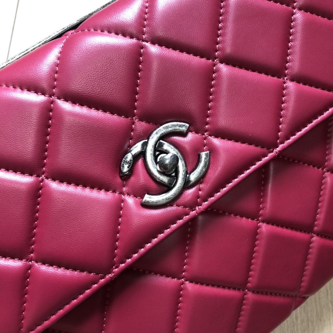 Bagsaaa Ch**el Trendy CC Hot Pink Silver Hardware 25cm