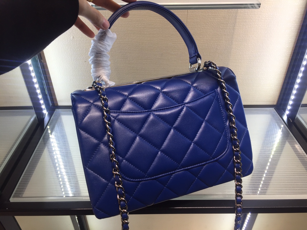 Bagsaaa Ch**el Trendy CC Blue Gold Hardware 25cm