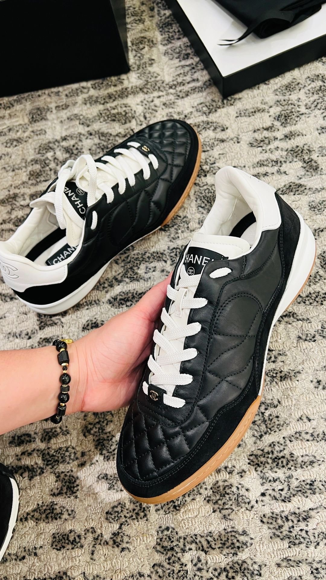 Bagsaaa Ch**el Lambskin Black Sneakers