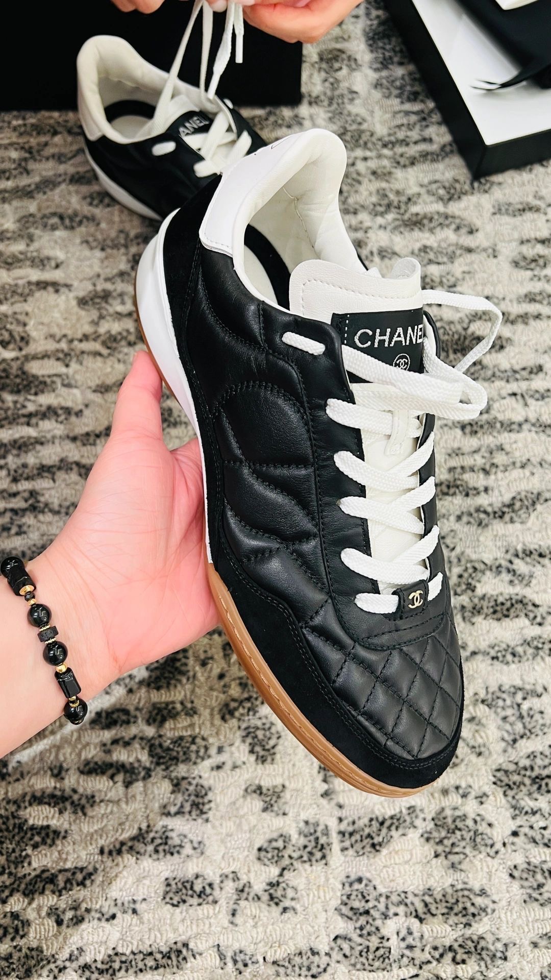 Bagsaaa Ch**el Lambskin Black Sneakers