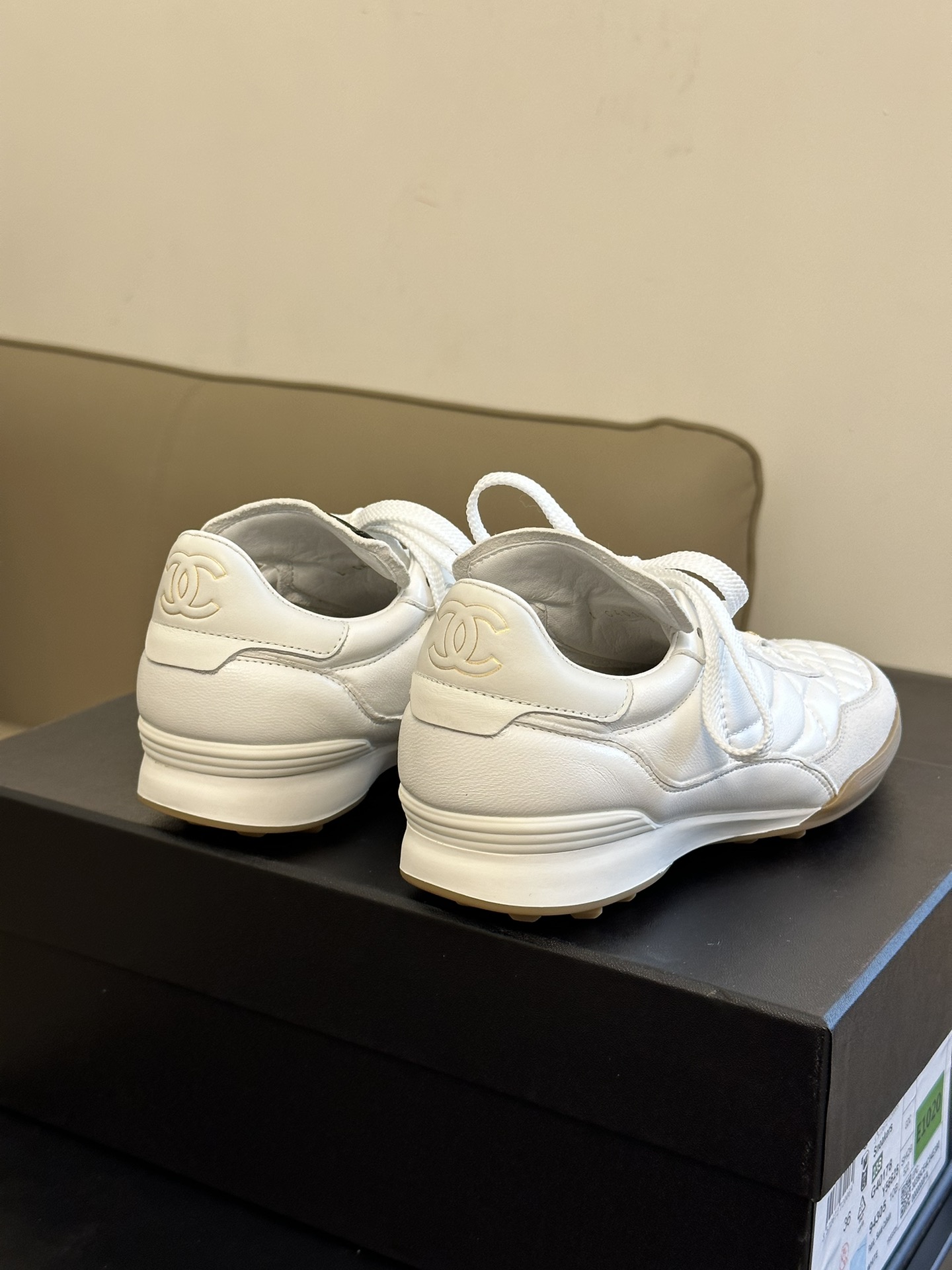 Bagsaaa Ch**el Lambskin White Sneakers