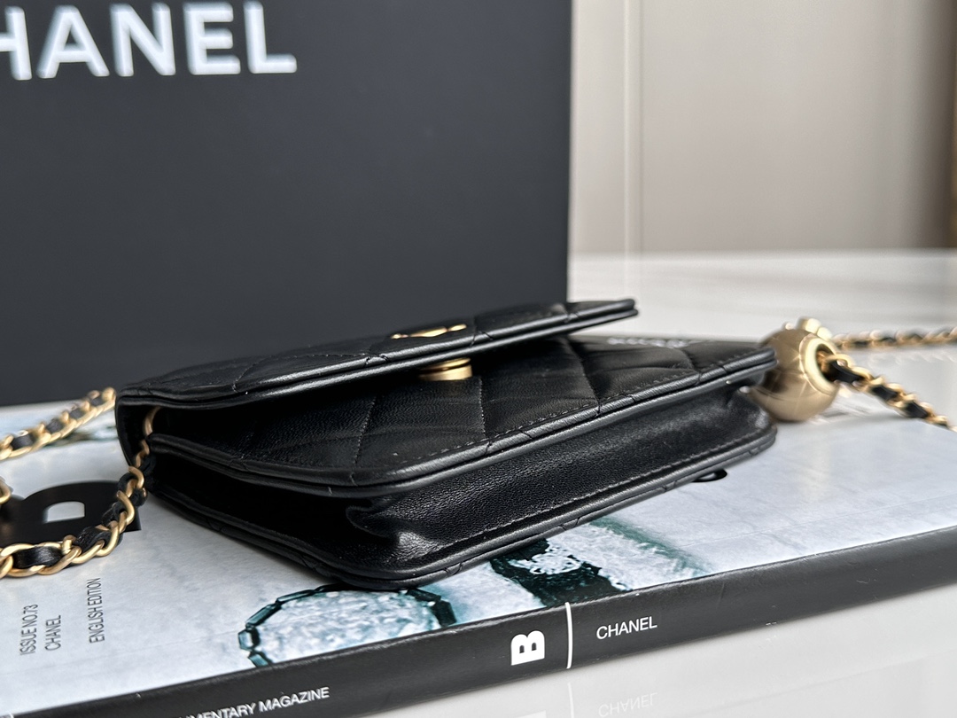 Bagsaaa Ch**el Black Belt Bag - 12.5×10cm
