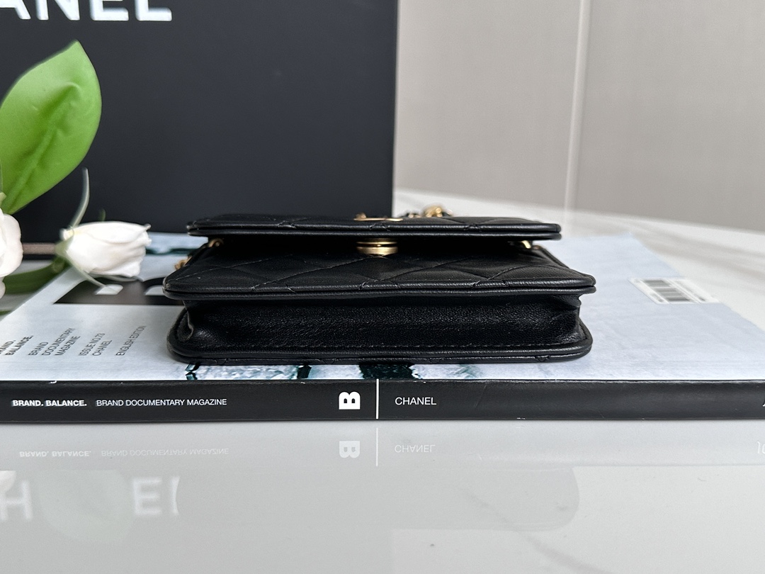 Bagsaaa Ch**el Black Belt Bag - 12.5×10cm