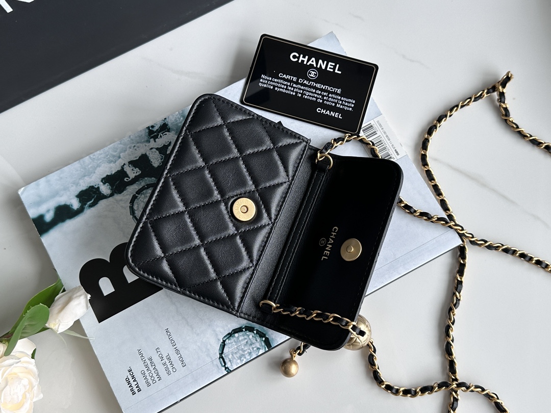 Bagsaaa Ch**el Black Belt Bag - 12.5×10cm