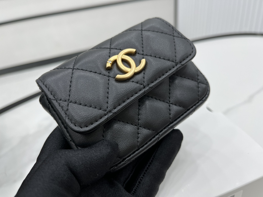 Bagsaaa Ch**el Belt Bag A96006 Black 9cm