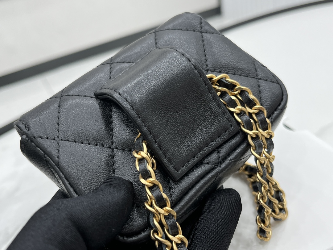 Bagsaaa Ch**el Belt Bag A96006 Black 9cm