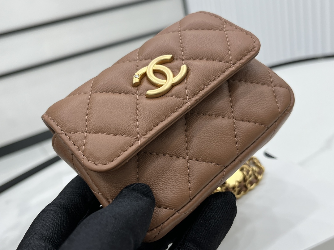 Bagsaaa Ch**el Belt Bag A96006 Brown 9cm