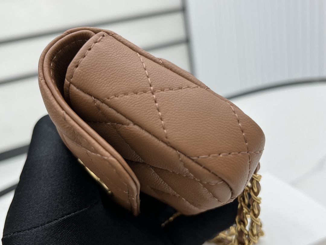 Bagsaaa Ch**el Belt Bag A96006 Brown 9cm