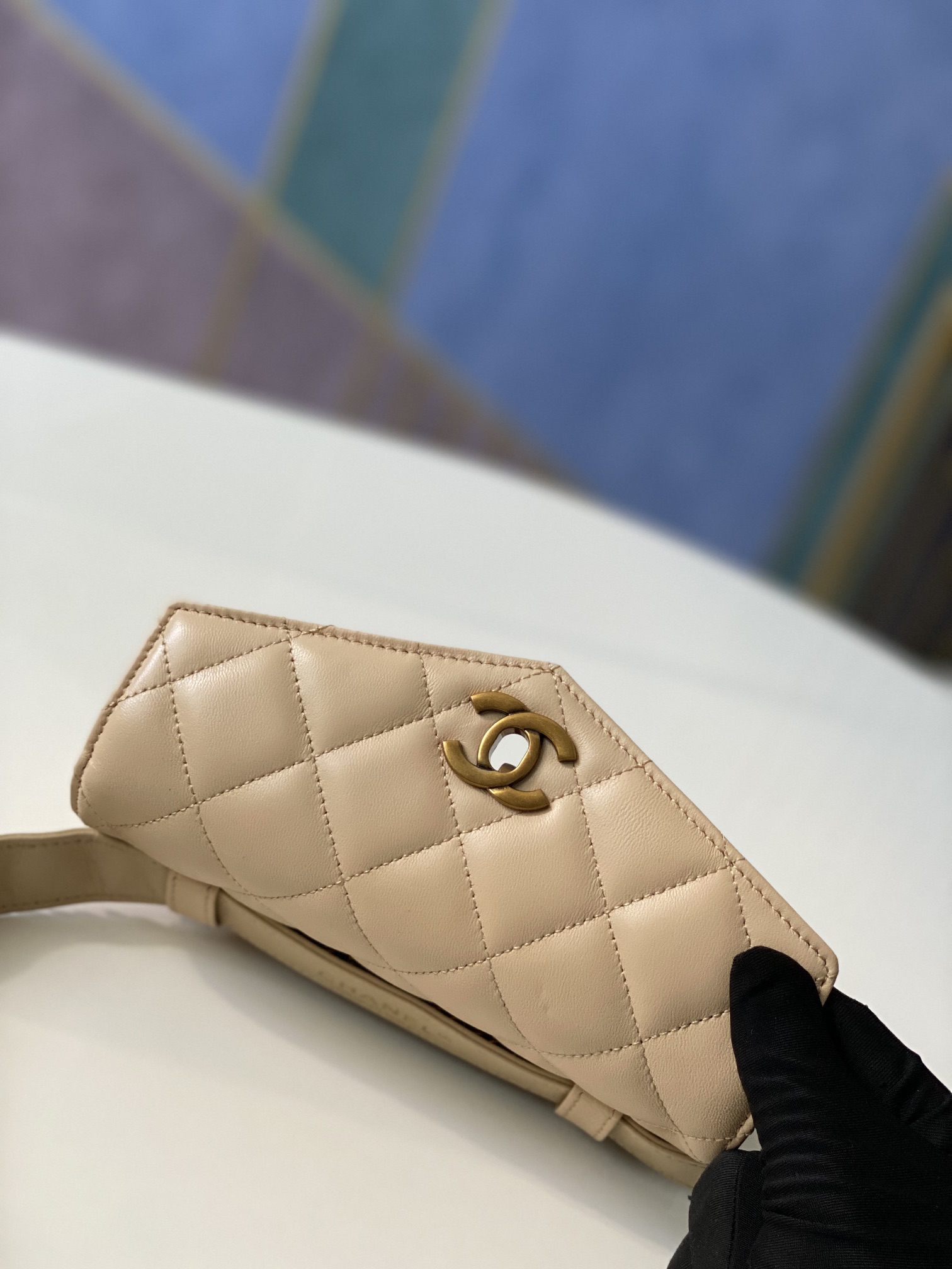 Bagsaa Ch**el Belt bag Beige 18*3.5*12cm