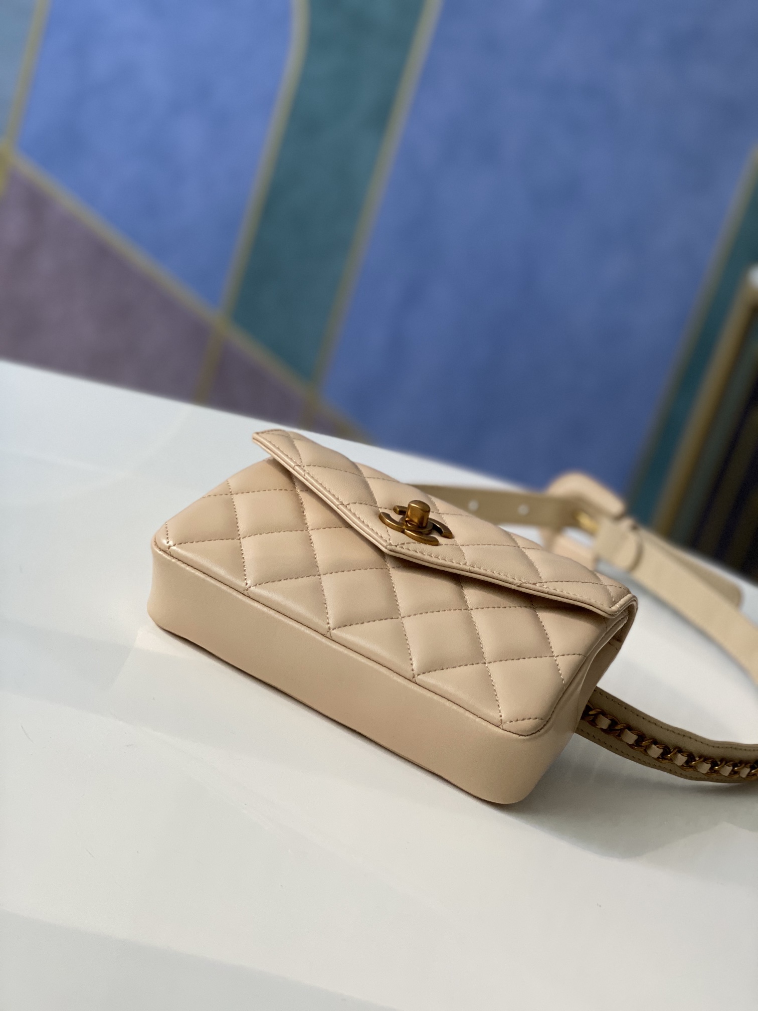 Bagsaa Ch**el Belt bag Beige 18*3.5*12cm