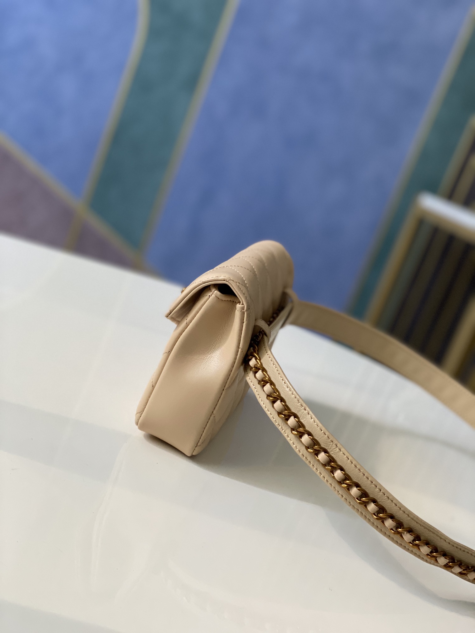 Bagsaa Ch**el Belt bag Beige 18*3.5*12cm