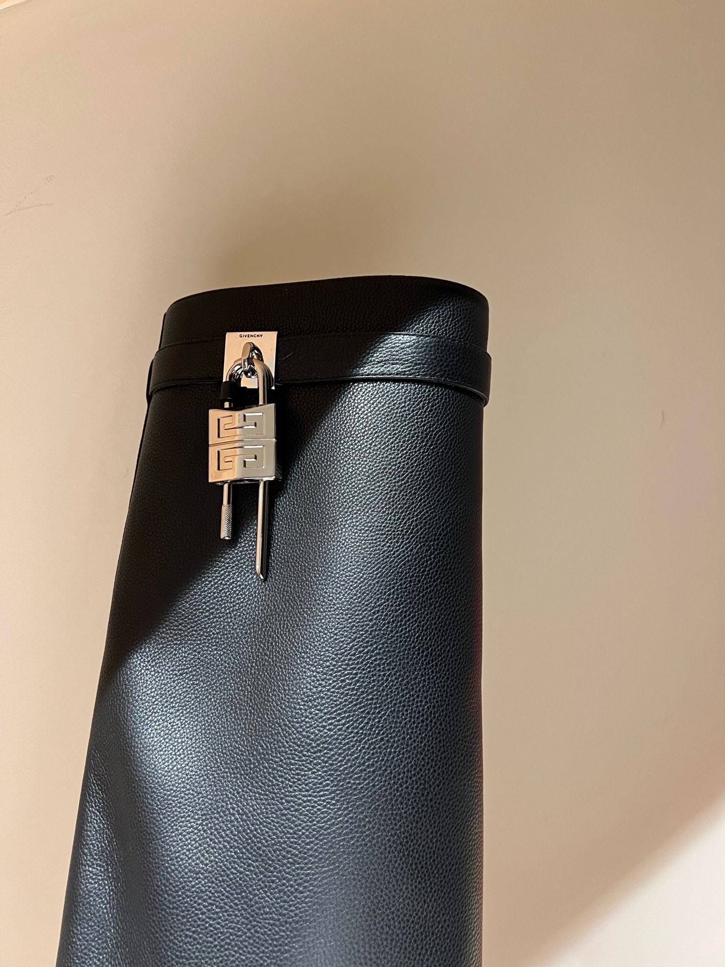 Bagsaaa Givenchy Black Grainedp Leather Long Boots